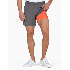 Birddogs April Big Cannons Mens Short M Gray Zip Pockets Drawstring Logo
